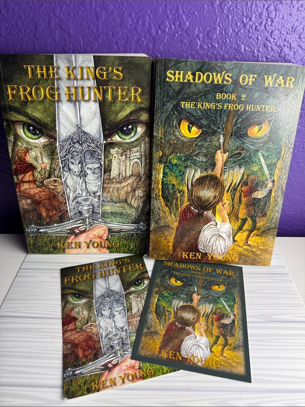 Inscribed Ken Young Kings Frog Hunter & Shadows Of War Fantasy Book Lot